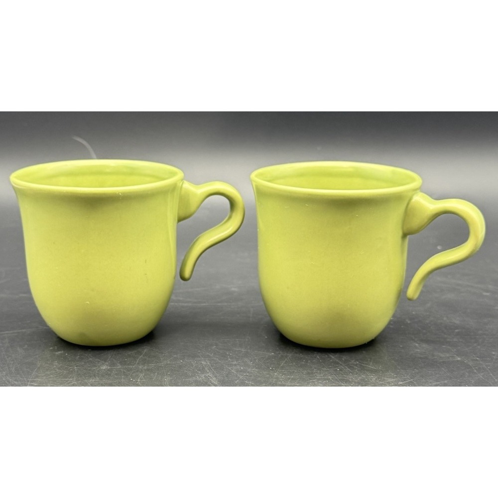 Chantal Green 8oz Coffee Mugs Set 2 2003 Matte Lime 92-11E